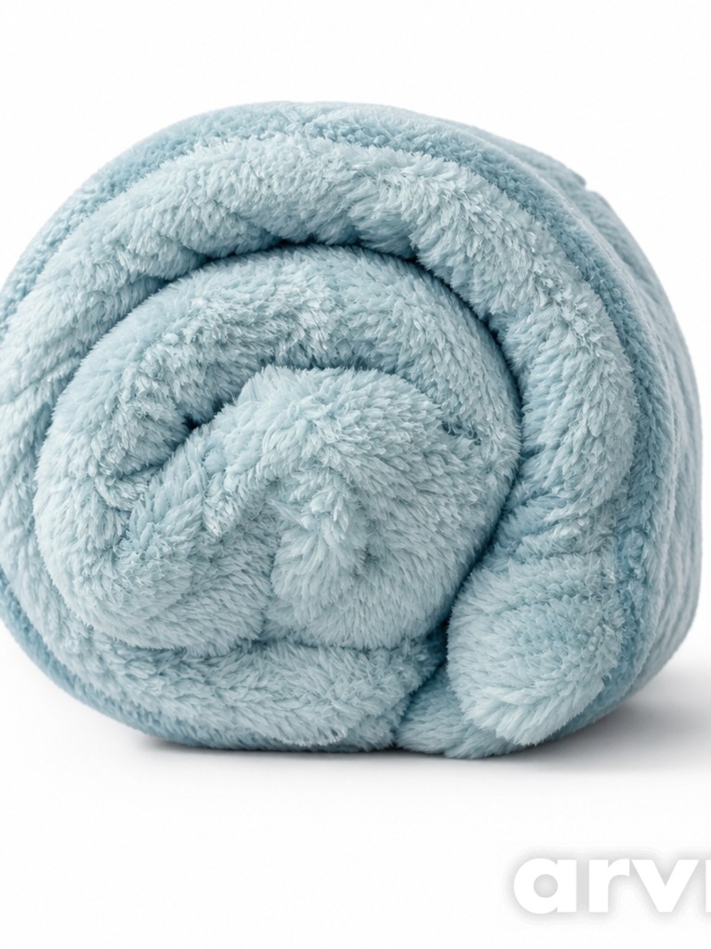 Plush Light Blue Throw Blanket